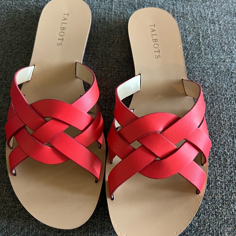 Talbots Red Sandals Slides Hannah Vanchetta 9 M